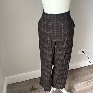 Vince Brown Plaid Trousers